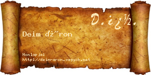 Deim Áron névjegykártya