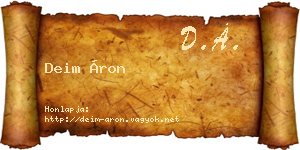 Deim Áron névjegykártya